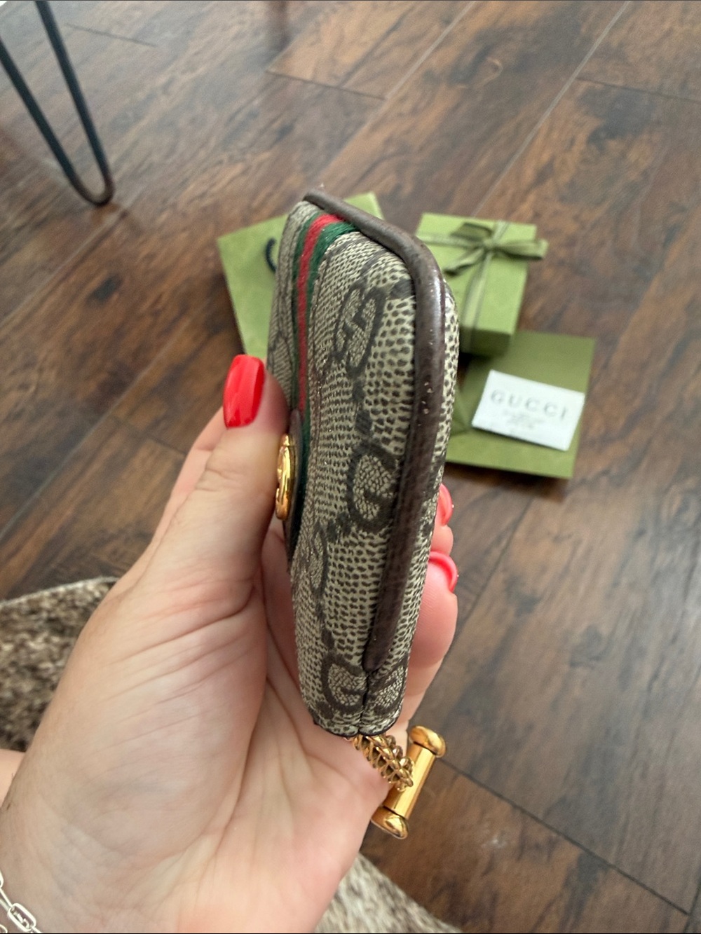 Gucci GG Supreme Canvas Ophidia Key Pouch - Picture 9 of 13